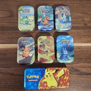 Pokemon Mini Tins Lot of 7 EMPTY